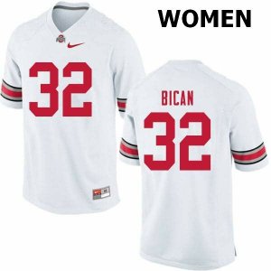 NCAA Ohio State Buckeyes Women's #32 Luciano Bican White Nike Football College Jersey KLF1545DE